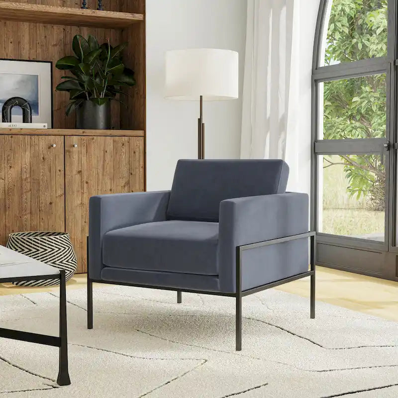 HomePop Modern Upholstered Club Chair w/Metal Frame 17