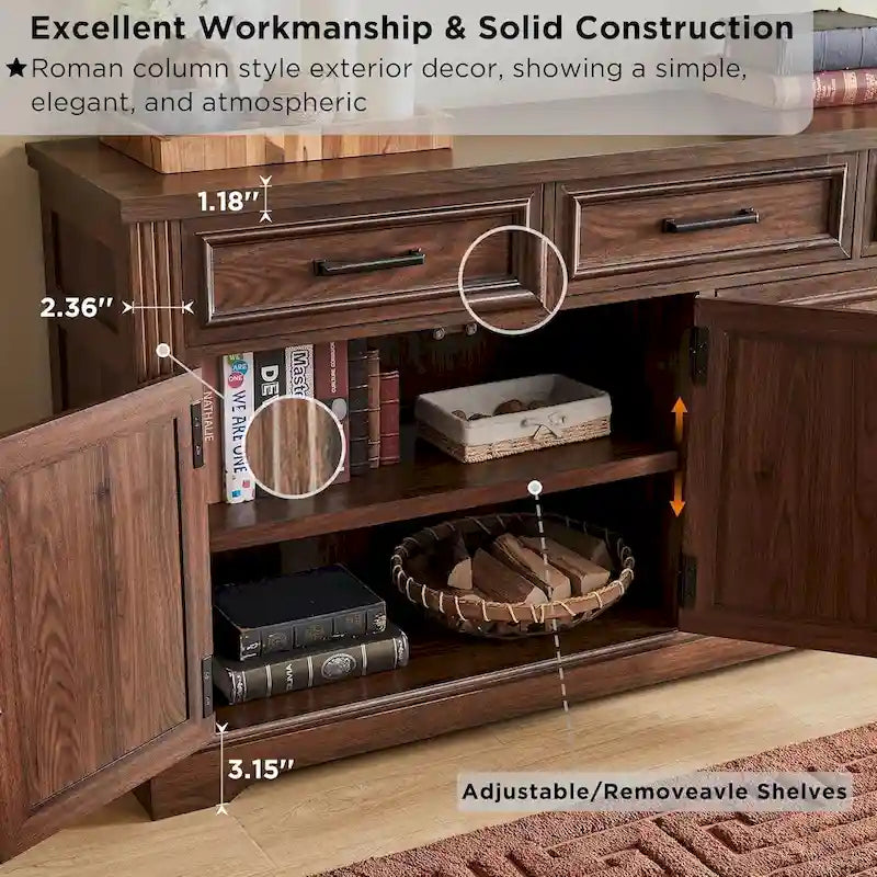 Farmhouse Buffet Sideboard Cabinet,Coffee Bar Wine Bar for Dining Room - N/A 31