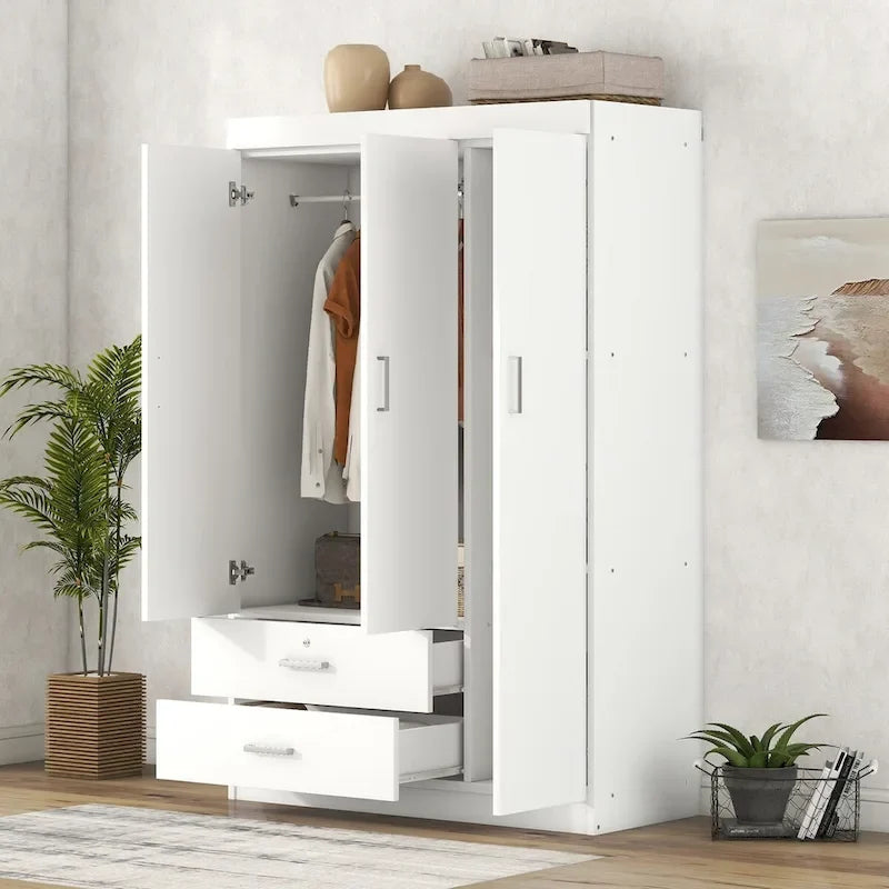 3-Door Wardrobe with 2 Drawers 6
