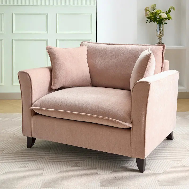 Oversized Chenille Fabric Armchair 3