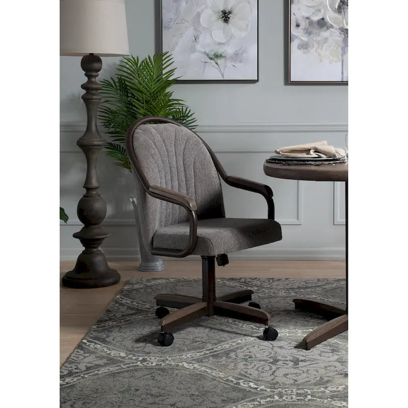 Casual Dining Cushion Swivel-and-Tilt Rolling Caster Chair 12