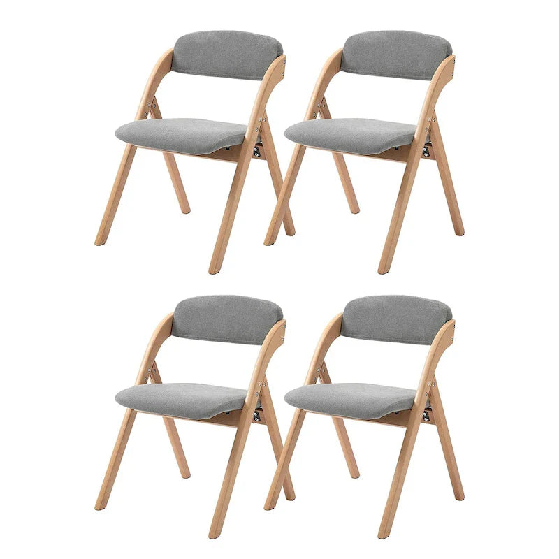 Wooden Stackable Dining Folding Chairs with Padded Seats(Set of 4) 11