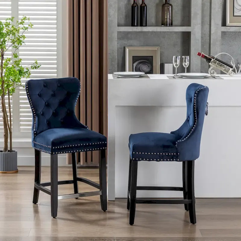 Sgabello da bancone Carter 24 Wingback Tufted Nailhead (set da 2) 27