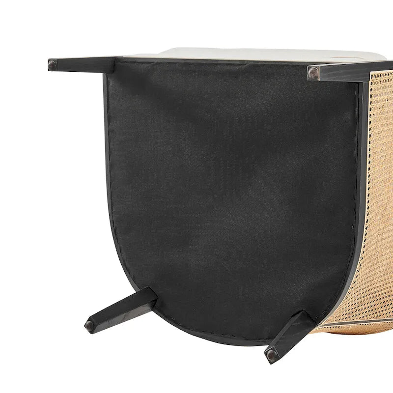 Tillman Linen Accent Arm Chair with Rattan 11