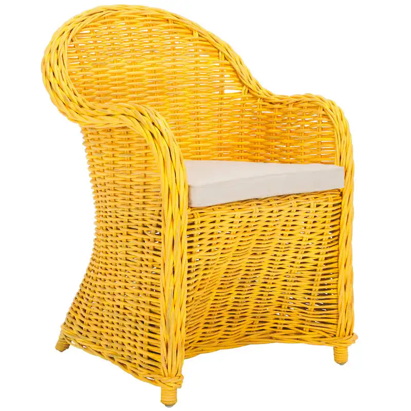 SAFAVIEH Sinja Yellow Rattan Club Chair - 24  x 26  x 35  - 24Wx26Dx35H 25