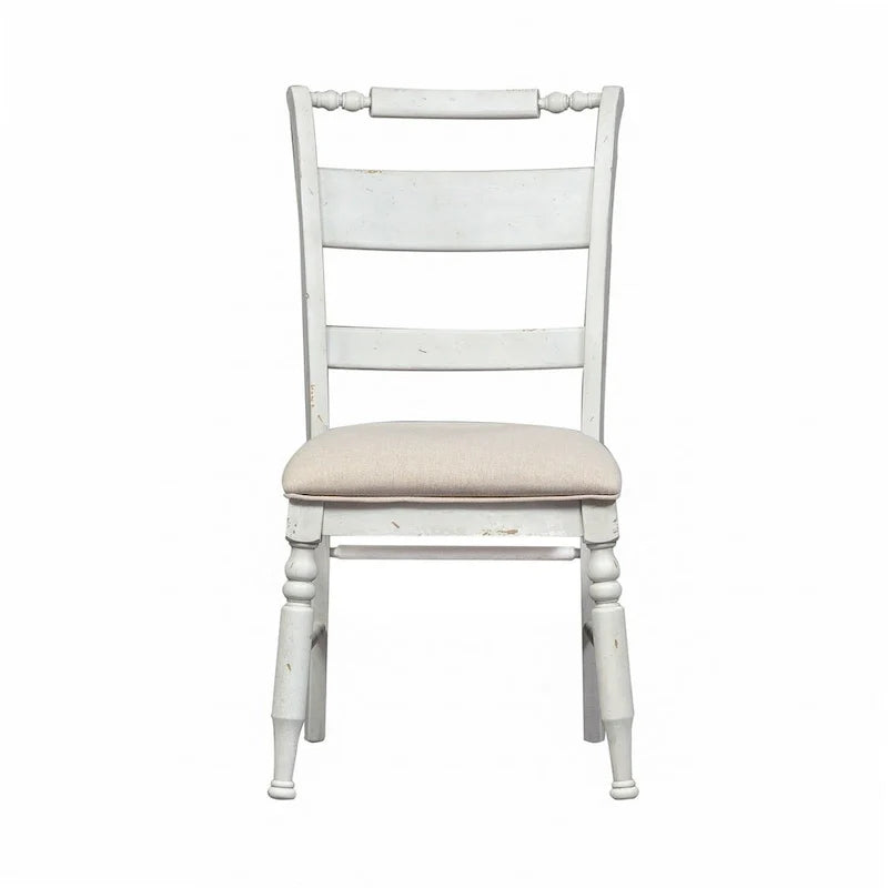 Whitney Antique Linen Slat Back Side Chair (Set of 2) 3