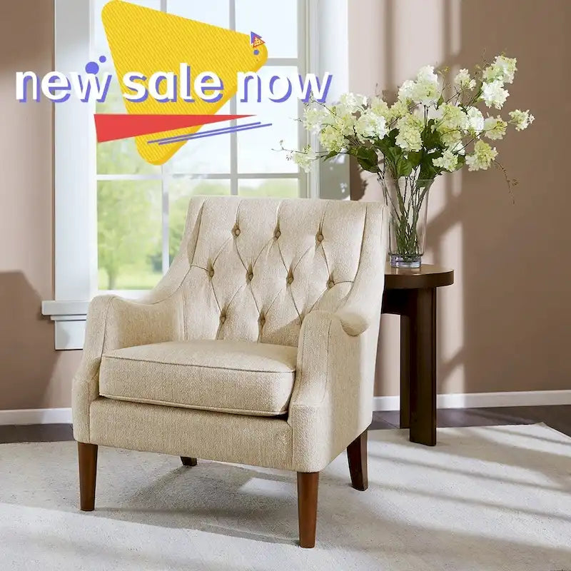 Modern Button Tufted Accent Chair 12