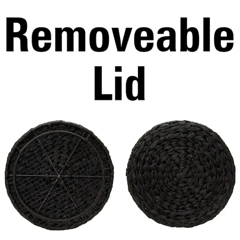 Household Essentials Handwoven Barrel Wicker Storage Basket Side Table - 17.0L x 17.0W x 19.0H 41