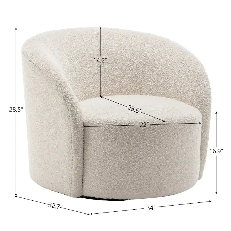 KINWELL 34 Wide Upholstered Swivel Accent Barrel Chair (Set of 2) 13