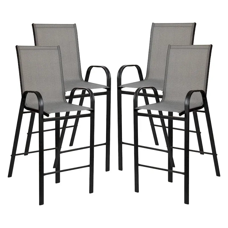 4 Pack Outdoor Barstools with Flex Comfort Material - Patio Stool 20
