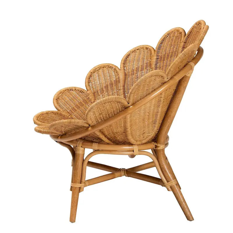 Blossom Bohemian Honey Rattan Accent Flower Chair 5