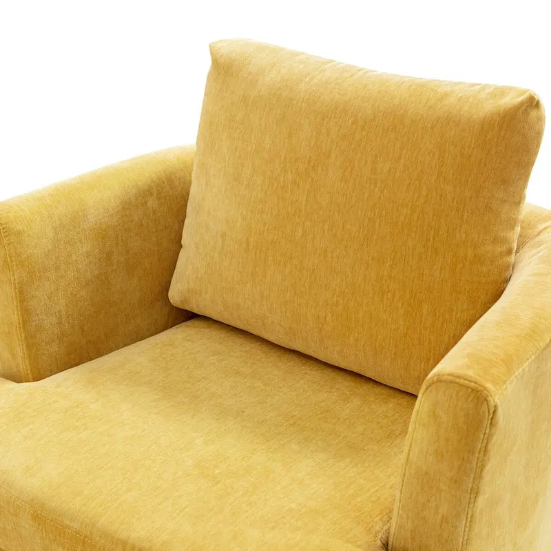Modern Chenille Upholstered Swivel Accent Barrel Chair Set Modern Swivel Armchair for Living Room 34