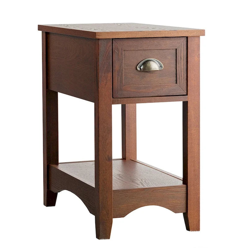 Gymax Set of 2 Contemporary Side End Table Compact Table w/ Drawer - 13  X 22  X 23  (L X W X H) 13