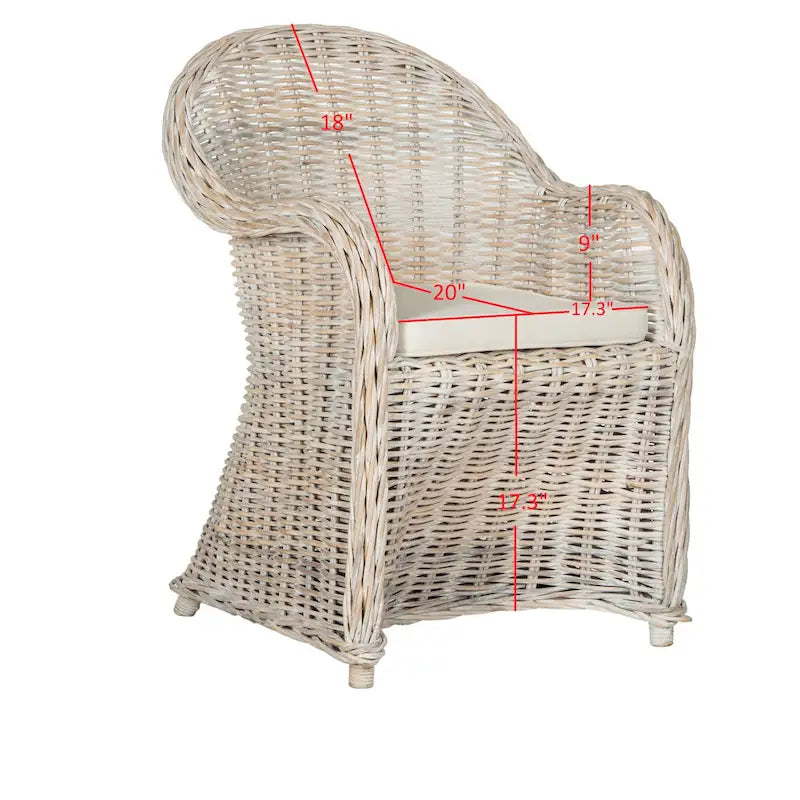 SAFAVIEH Sinja Yellow Rattan Club Chair - 24  x 26  x 35  - 24Wx26Dx35H 22