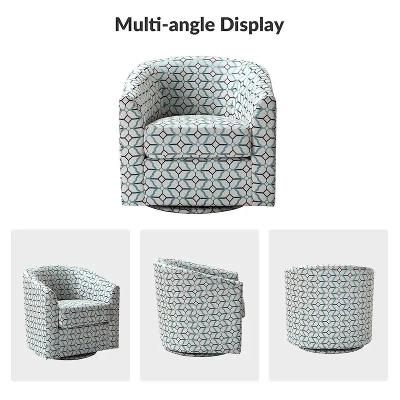 Cuenca Modern Upholstered Barrel Chair with Swivel Base 46