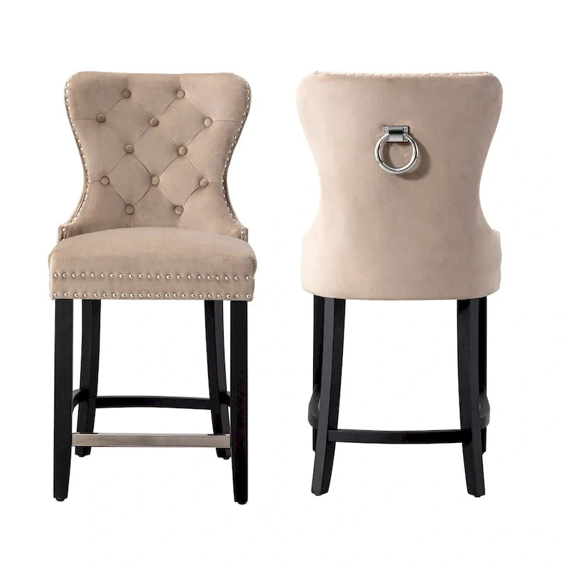Sgabello da bancone Carter 24 Wingback Tufted Nailhead (set da 2) 5