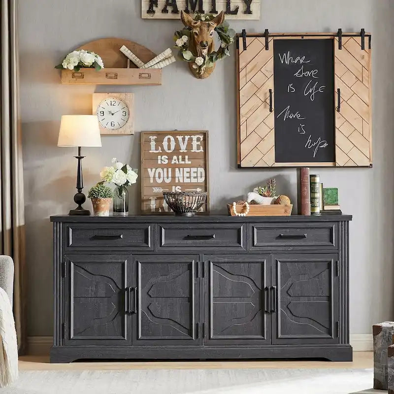 Farmhouse Buffet Sideboard Cabinet,Coffee Bar Wine Bar for Dining Room - N/A 27