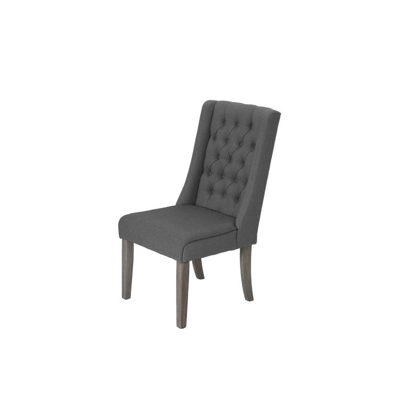 Set da pranzo allungabile Best Quality Furniture da 9 pezzi, in stile rustico grigio 15