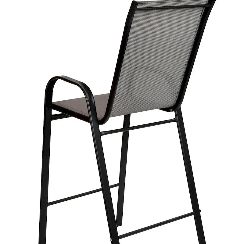 4 Pack Outdoor Barstools with Flex Comfort Material - Patio Stool 25