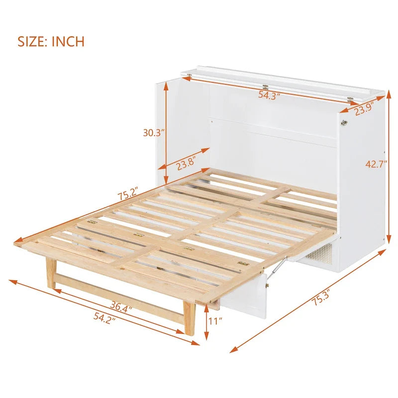 Nestfair Full Size Murphy Bed with Large Drawers 13