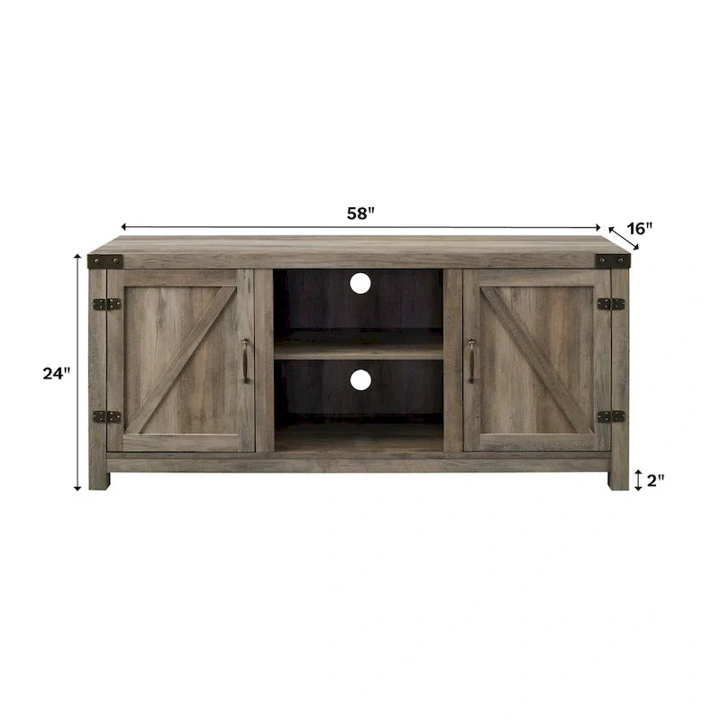 Middlebrook Firebranch 58-inch Barn Door TV Stand 5