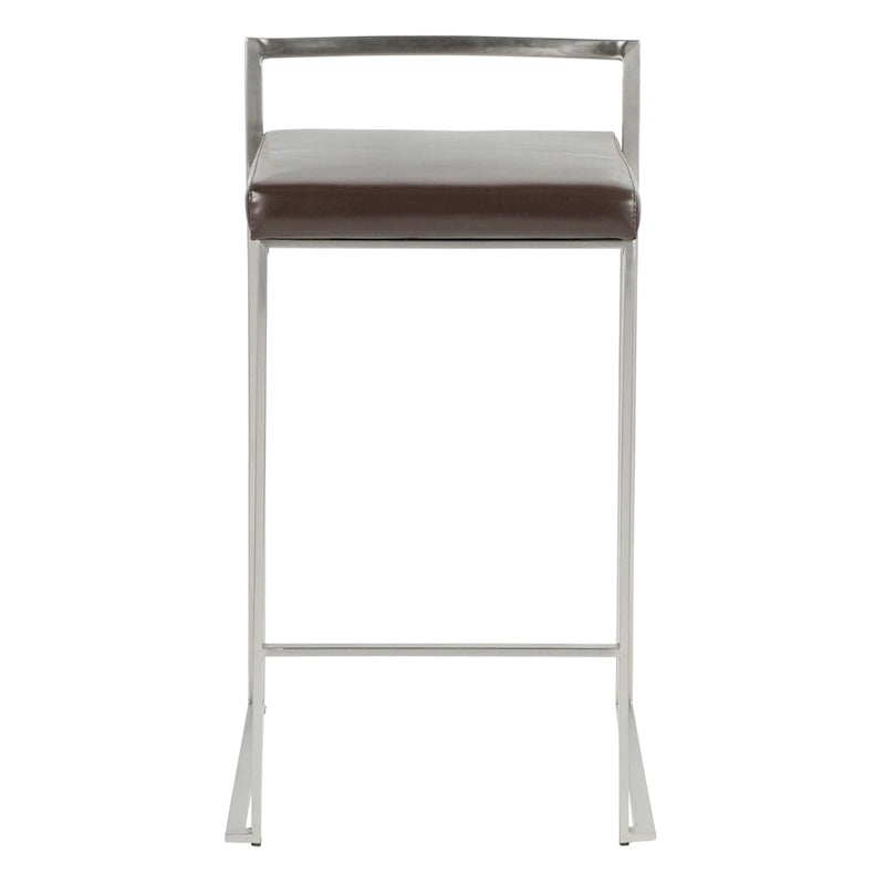 Sgabello da bancone impilabile in acciaio inossidabile completamente saldato Silver Orchid Forrest (set di 2) 40