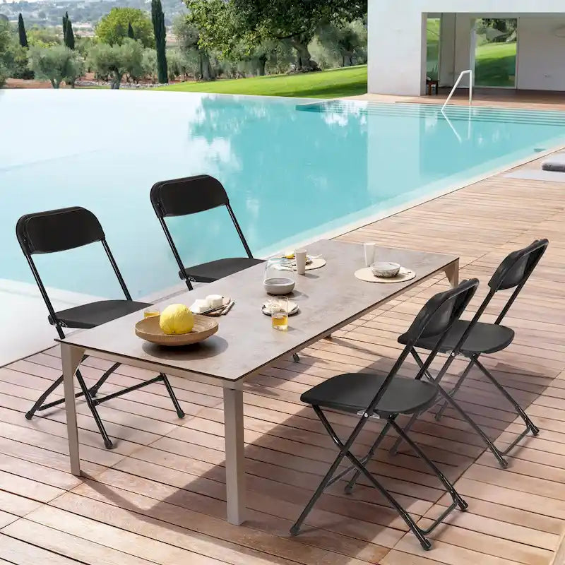 10 Pack Plastic Folding Chair 350lb. Capacity for Events Office Wedding Party Picnic Kitchen Dining 18