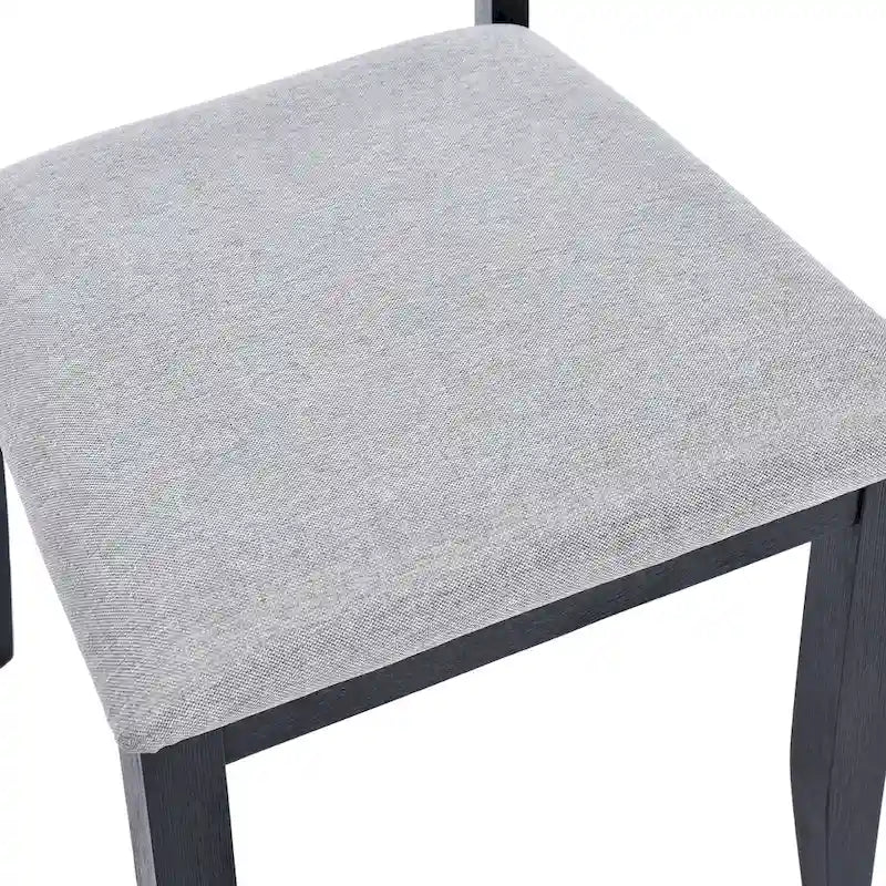 Set di 5 mobili da pranzo in legno massello 47L (1 tavolo + 4 sedie con schienale a doghe) 22