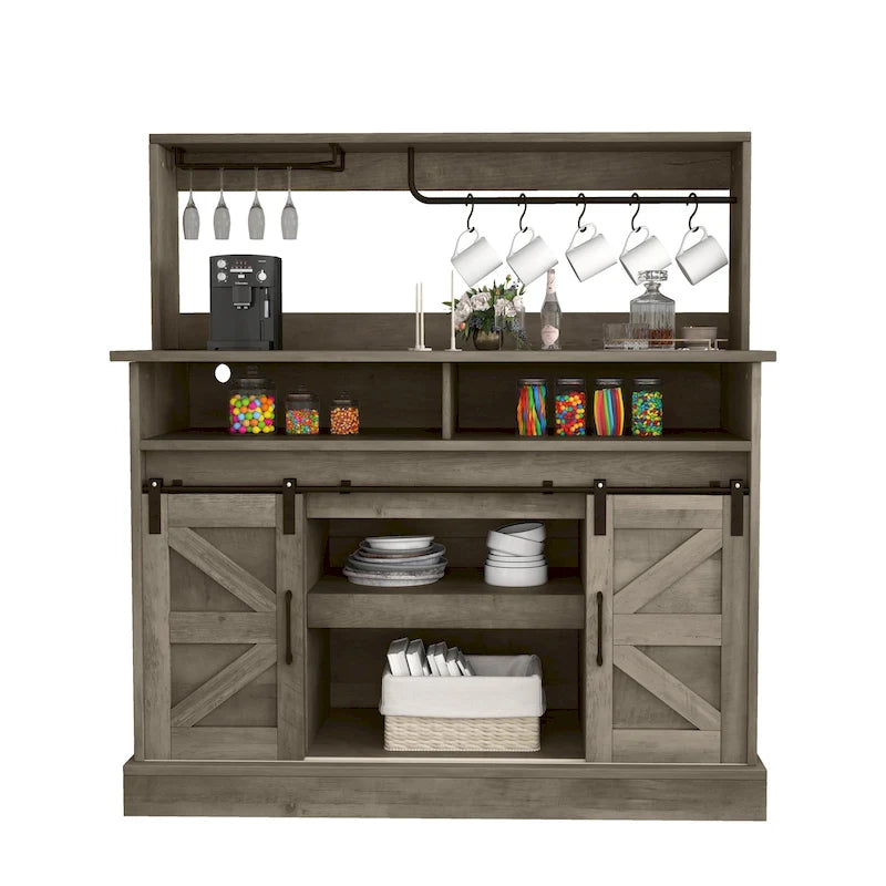 Moasis Farmhouse Coffee Bar Cabinet - 15.1D x 47.2W x 51.5H 19