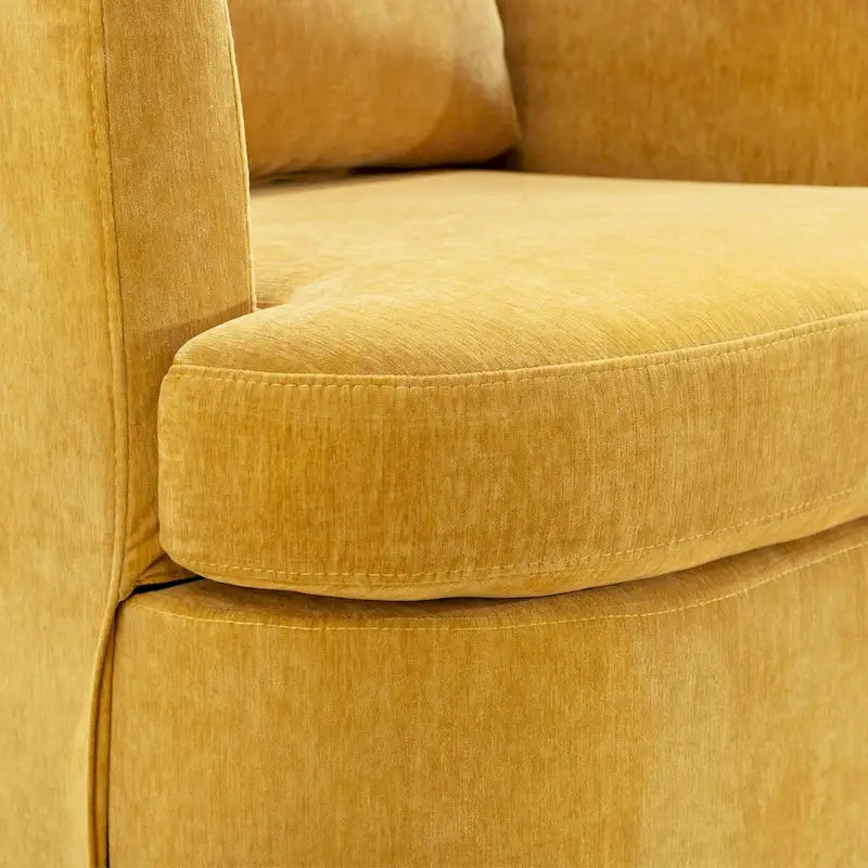 Modern Chenille Upholstered Swivel Accent Barrel Chair Set Modern Swivel Armchair for Living Room 37