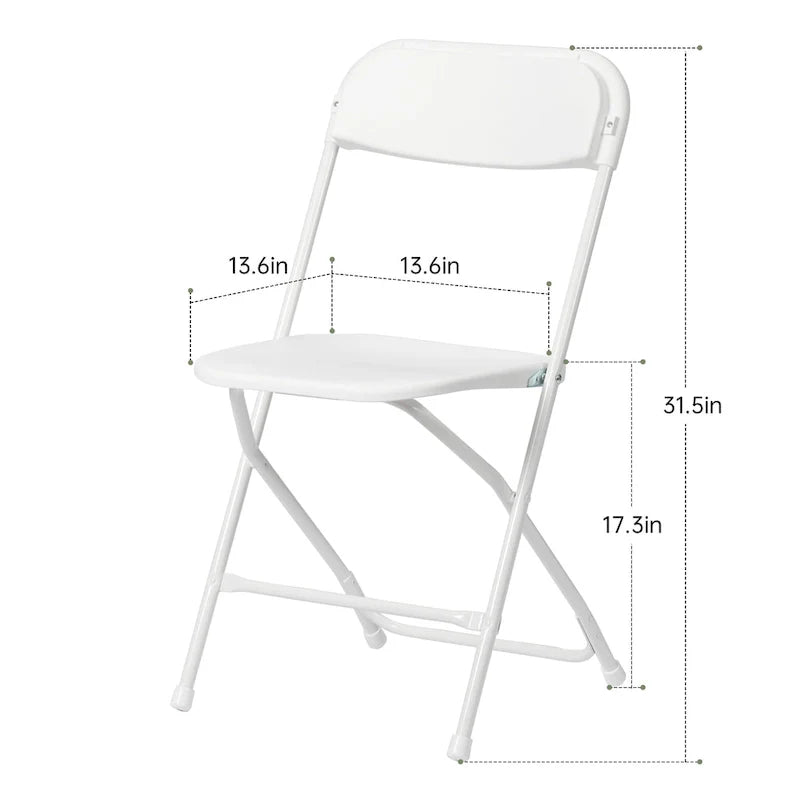 10 Pack Plastic Folding Chair 350lb. Capacity for Events Office Wedding Party Picnic Kitchen Dining 10