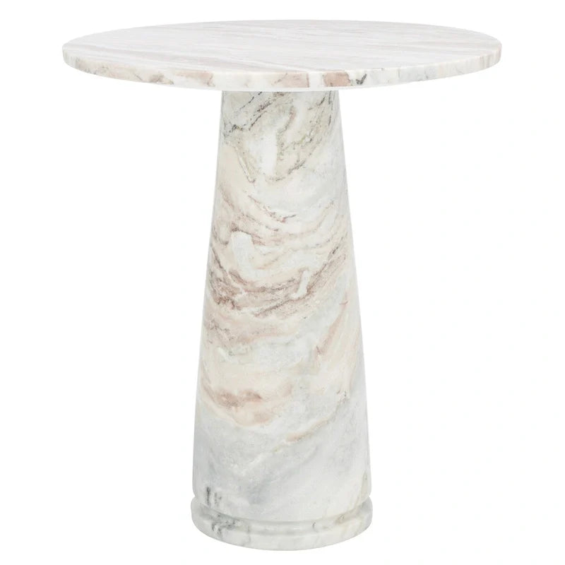 SAFAVIEH Couture Ghicu Tall Round Marble Accent Table - 22 In W x 21 In D x 24 In H - 21Wx21Dx24H 23