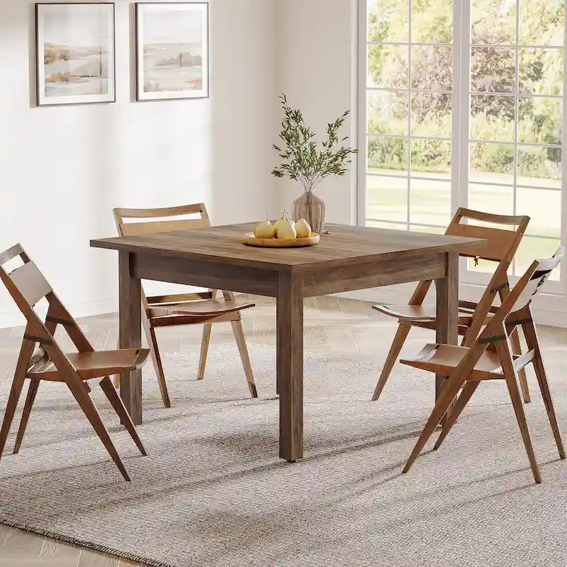 39.4 Inches Square 2-4 People Dining Table with Solid Wood Legs for Living Room Dining Room 18