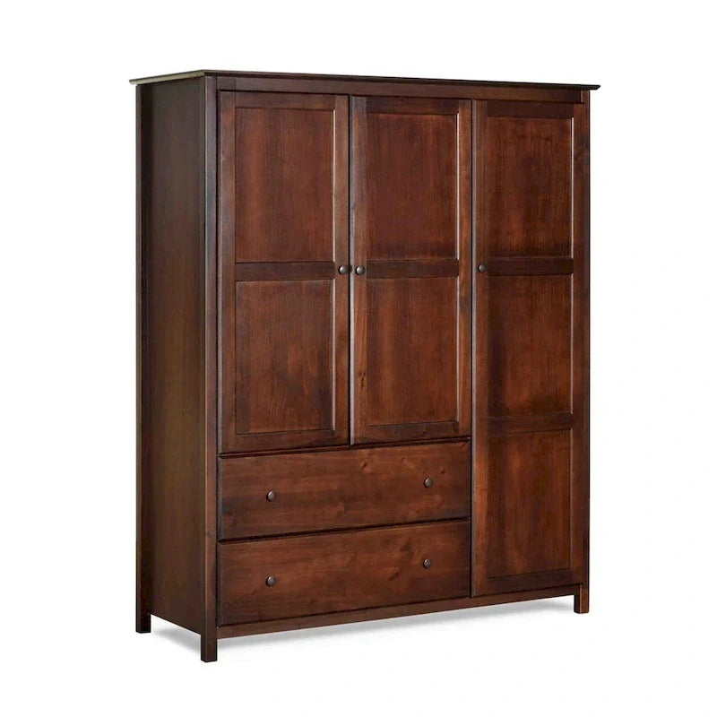 Grain Wood Furniture Shaker Wood 3-door Armoire - 60x72x22 8