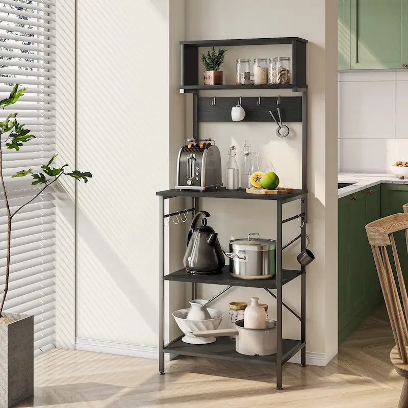 Scaffale da cucina per fornaio da 60 pollici con credenza 8 ganci laterali 22