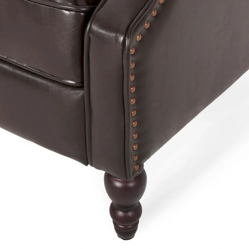 Walter Brown Bonded Leather Recliner Club Chair by Christopher Knight Home 7