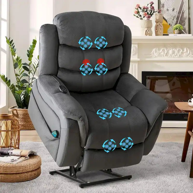 Lay flat recliner Power Lift Recliner Chair for Elderly with Massage and Heat 4