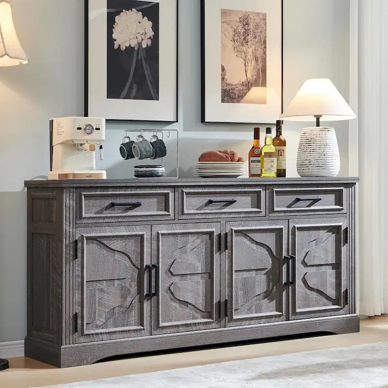 Farmhouse Buffet Sideboard Cabinet,Coffee Bar Wine Bar for Dining Room - N/A 11