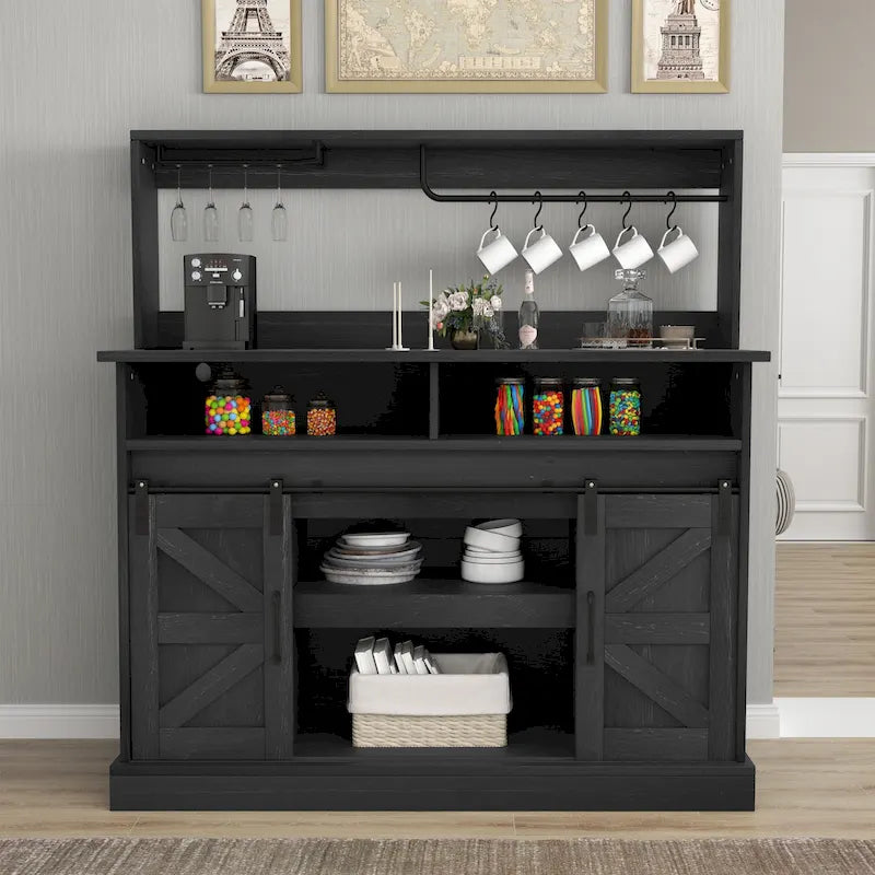 Moasis Farmhouse Coffee Bar Cabinet - 15.1D x 47.2W x 51.5H 11