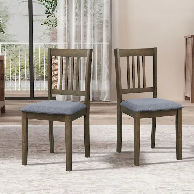 Set Tavolo e Sedie per Colazione in Cucina, Tavolo da Pranzo Quadrato in Legno, Tavolo da Pranzo Casuale con 4 Sedie Imbottite 22