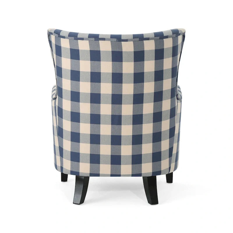 Modern Retro 30.25 High Back Upholstered Arm Chair with Wood Legs for Living Room 38