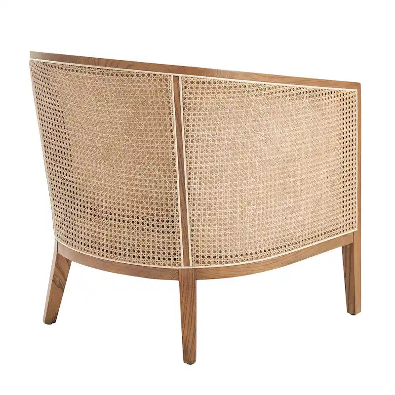Tillman Linen Accent Arm Chair with Rattan 19