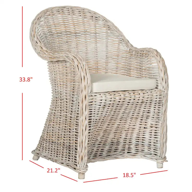 SAFAVIEH Sinja Yellow Rattan Club Chair - 24  x 26  x 35  - 24Wx26Dx35H 21