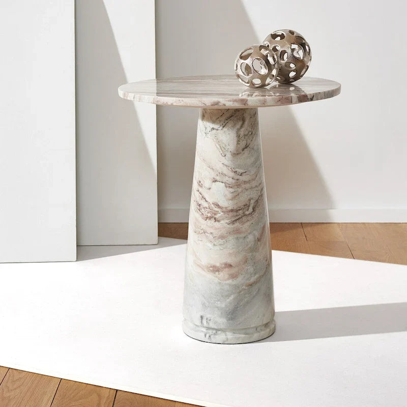 SAFAVIEH Couture Ghicu Tall Round Marble Accent Table - 22 In W x 21 In D x 24 In H - 21Wx21Dx24H 3