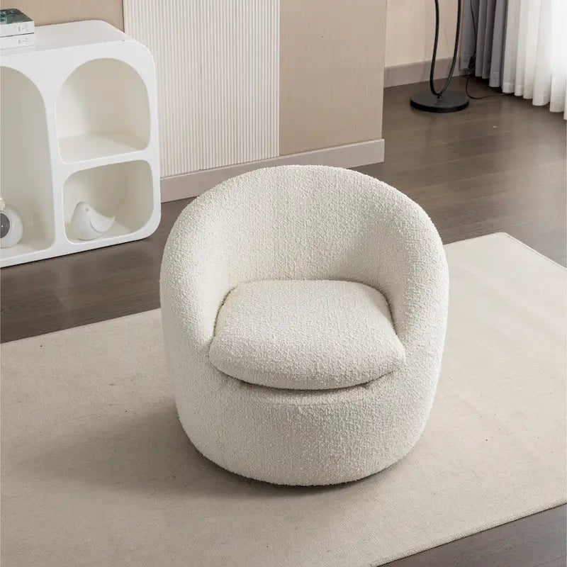 Swivel Barrel Chair - 360° Rotation - Boucle Fabric 9