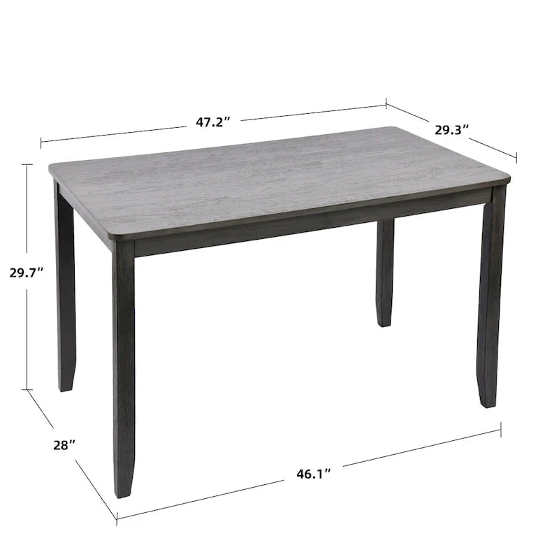 Set di 5 mobili da pranzo in legno massello 47L (1 tavolo + 4 sedie con schienale a doghe) 14