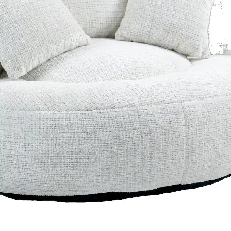 Chenille High Back Lazy Sofa with 3 Pillows and Oversized Bean Bag Chair 11