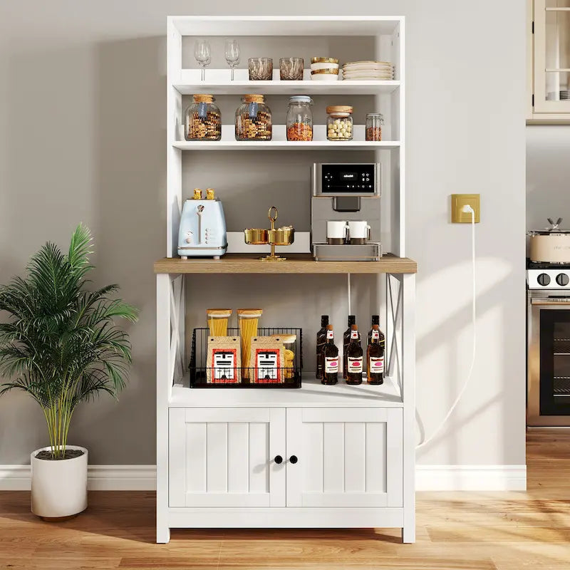 Moasis 5 Tier Kitchen Bakers Rack with Storage Shelves Microwave Oven Stand Kitchen Shelf Organizer 3