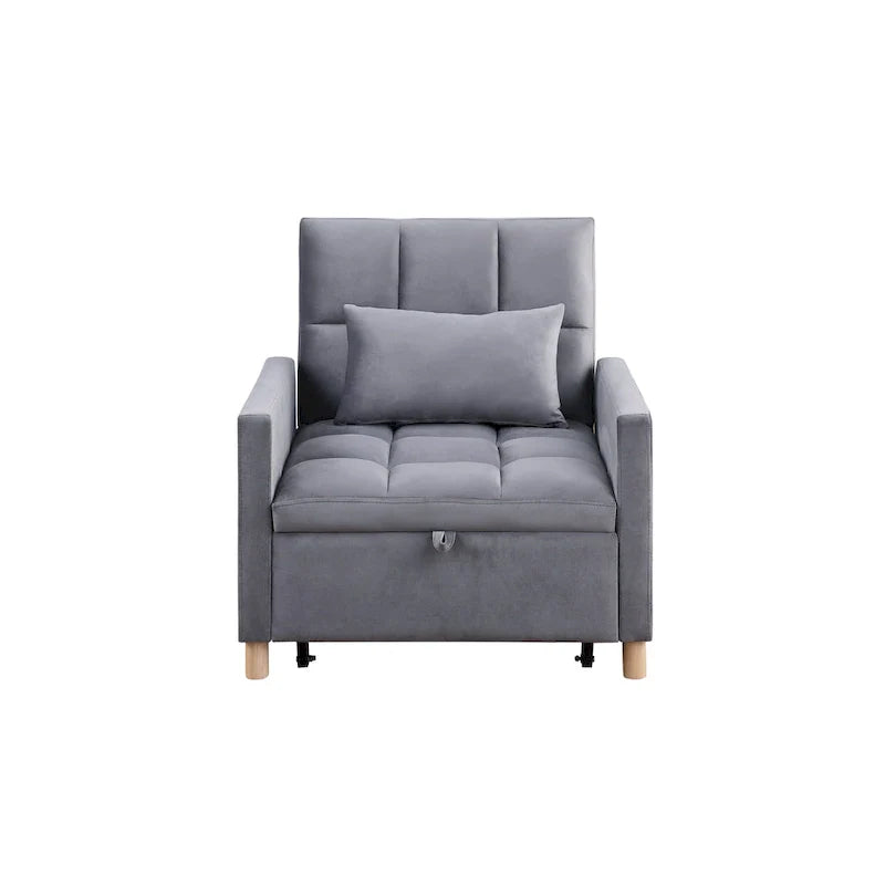 3-in-1 Convertible Sleeper Sofa Lounge Chair Bed, Black 21