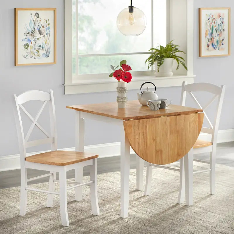 Simple Living Country Cottage Drop Leaf 3-piece Dining Set 11